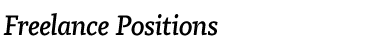 Freelance Positions